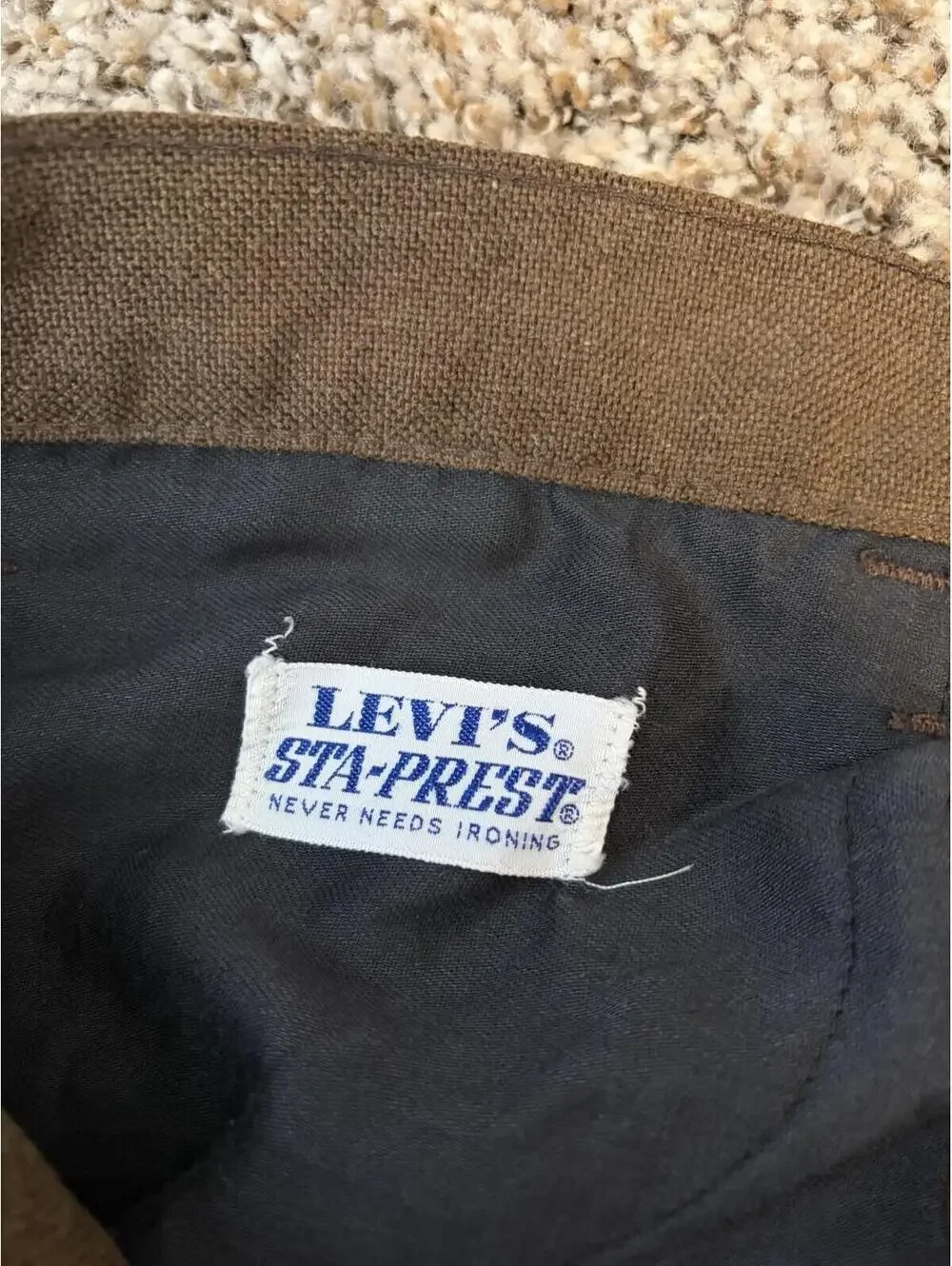 Vintage 70s Levi’s Sta Prest Bell Bottoms Flare Pants Brown Disco Size 32x34